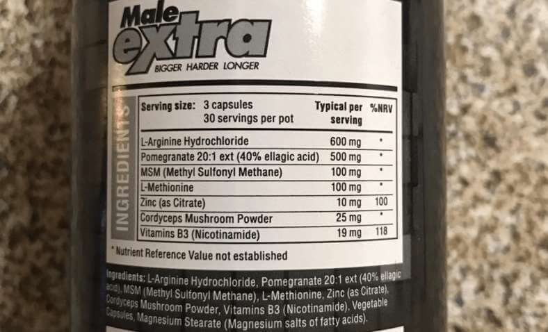 male extra ingredients